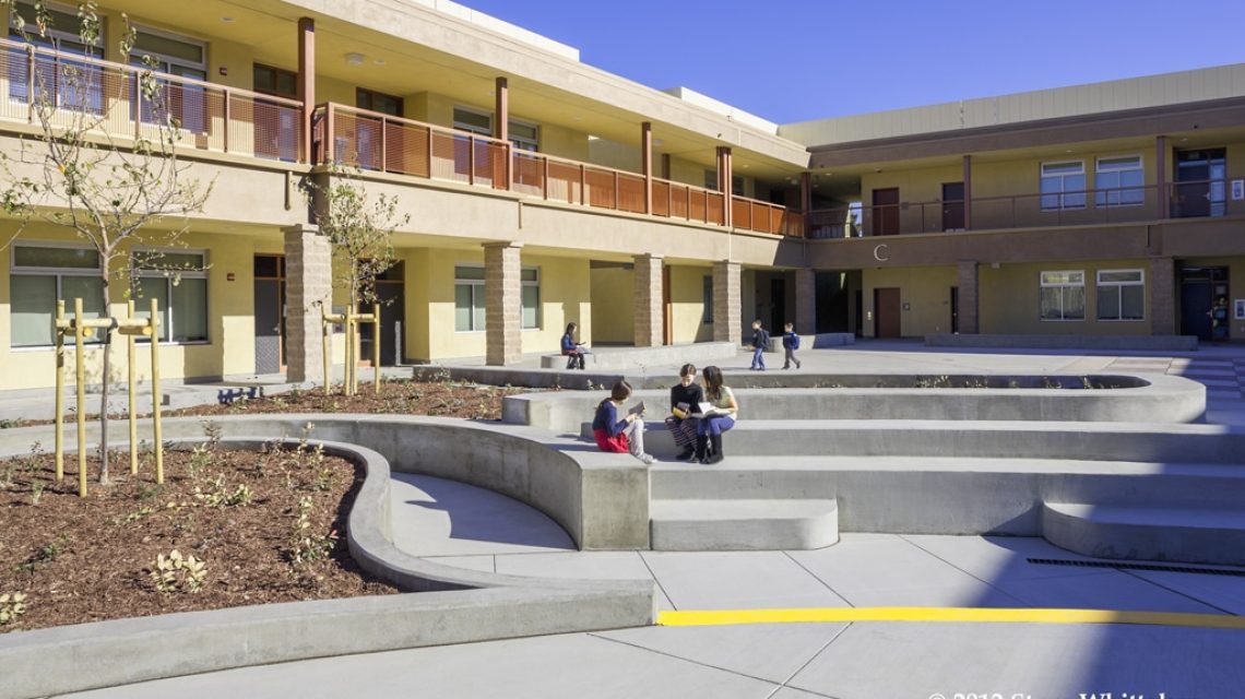 Courtyard with Kids-model releases are available